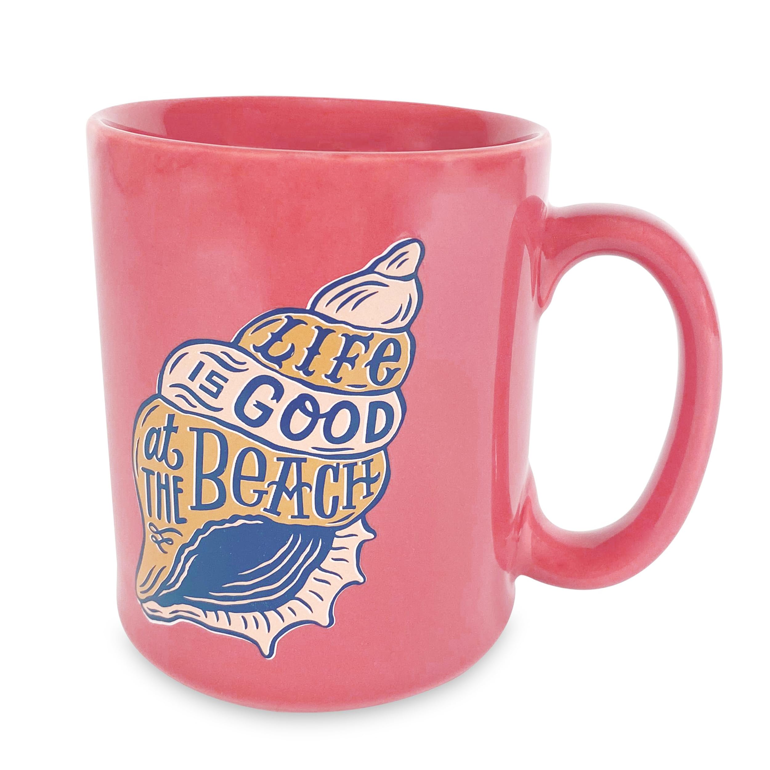 Coral Ceramic Coffee Mug 16oz - Espresso & Tea Cup for Beach Life