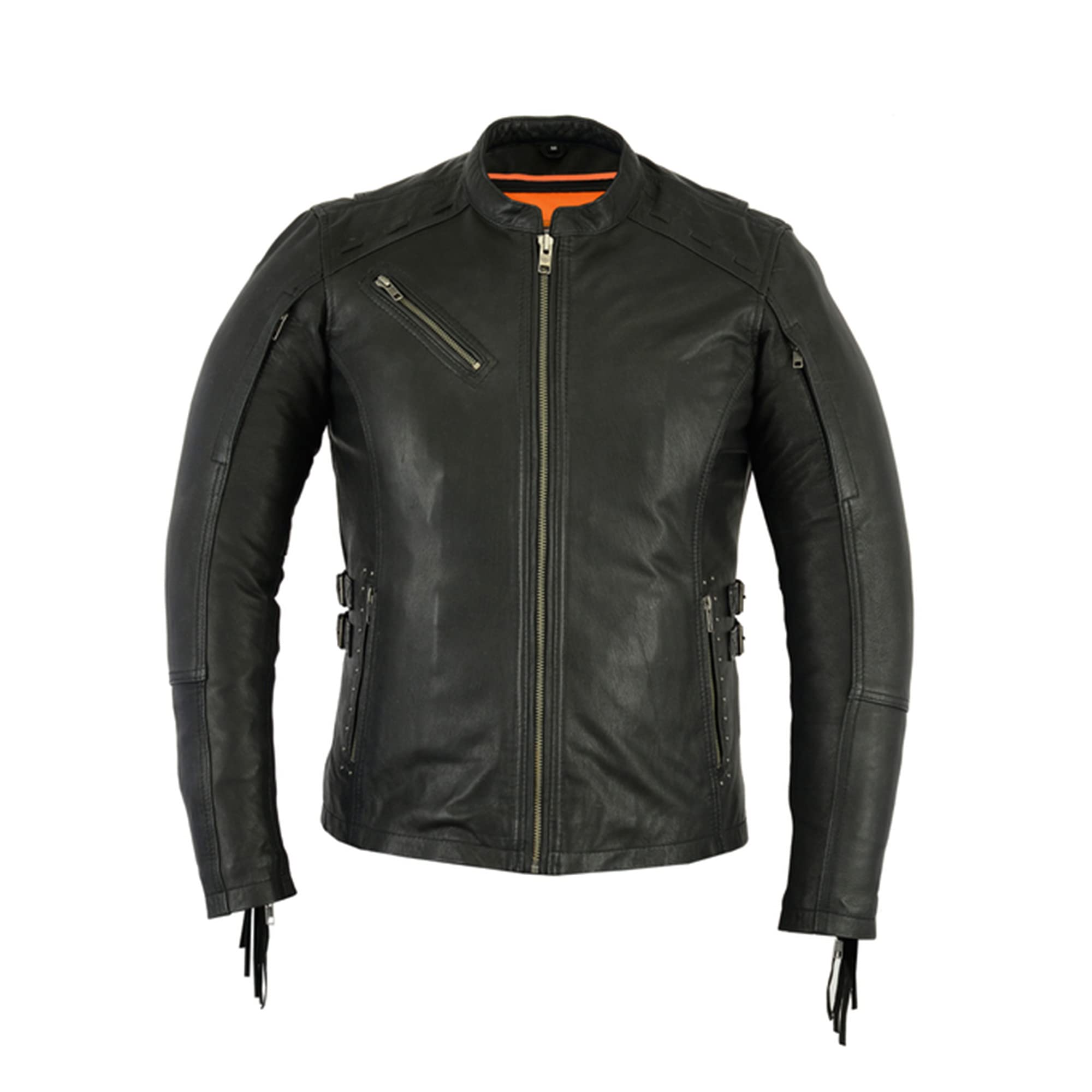 Daniel Smart Classic Women’s Goatskin Leather Jacket - Motorcycle Biker Jacket with Triple Stitch Detailing & Armory Pocket | Stylish Outerwear for Riding, Casual Wear & Night Out