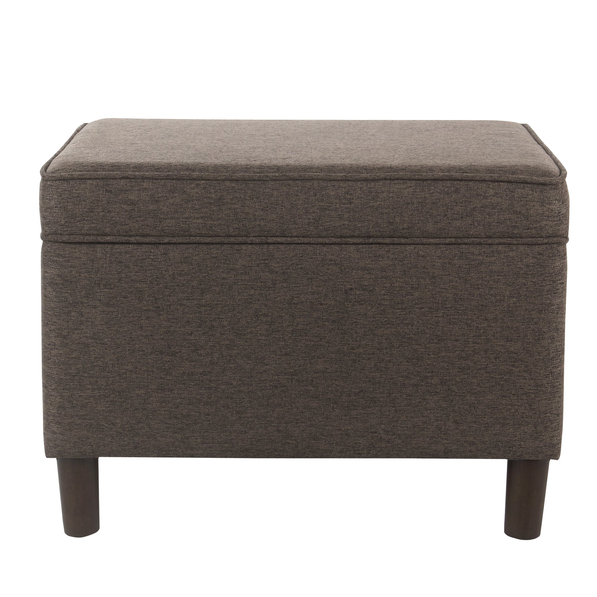 Modern Storage Ottoman - Dinah Collection | Chocolate Brown Upholstered Ottoman with Hidden Storage | Perfect for Living Room, Bedroom & Home Office Organization