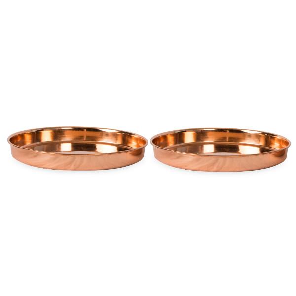 Round Copper Trays for Home Decor - Elegant Handmade Metal Serving Tray for Dining, Coffee Table, or Wall Display - Perfect for Entertaining & Gift Giving