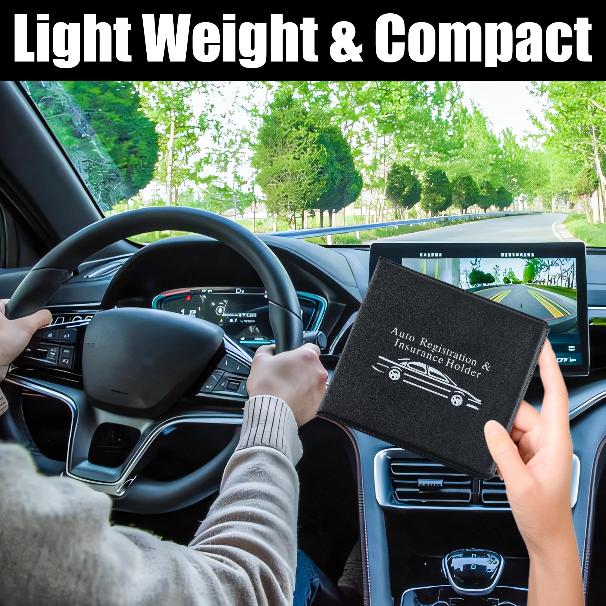 Pacific Mailer 2-Pack Auto Registration & Insurance Card Holder - Waterproof Car Document Organizer for Glove Box, ID & License Holder - Perfect for Vehicle Registration, Insurance Cards & Essential Documents (Black) - Ideal for Car, Truck, RV & Motorcycle Organization