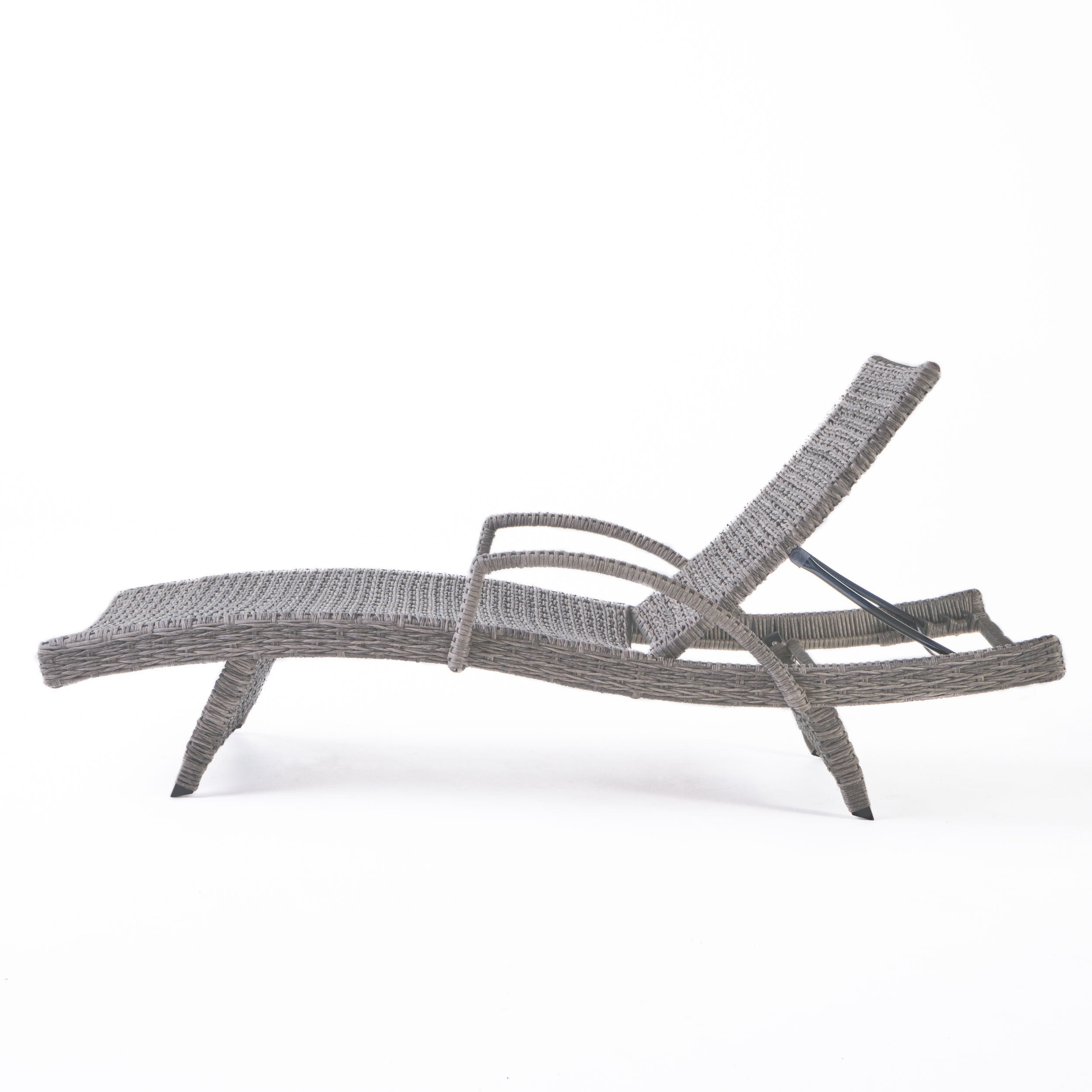 CRETE WICKER CHAISE LOUNGE - Outdoor Patio Furniture with Cushion - Perfect for Poolside, Garden, and Backyard Relaxation