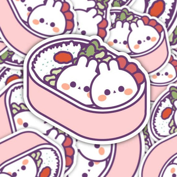 Cute Bunny Bento Box Vinyl Sticker - Kawaii Animal Decal for Laptops, Water Bottles & Notebooks - Perfect for School, Office & DIY Crafts