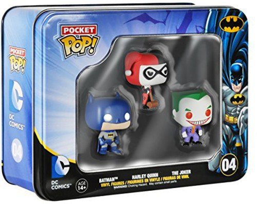 Funko Batman DC Comics Pocket Pop! Mini Vinyl Figure Tin (3-Pack) - Collectible Superhero Figures for Display, Gifts & DC Fans | Perfect for Home Decor, Office Desk & Pop Culture Collections