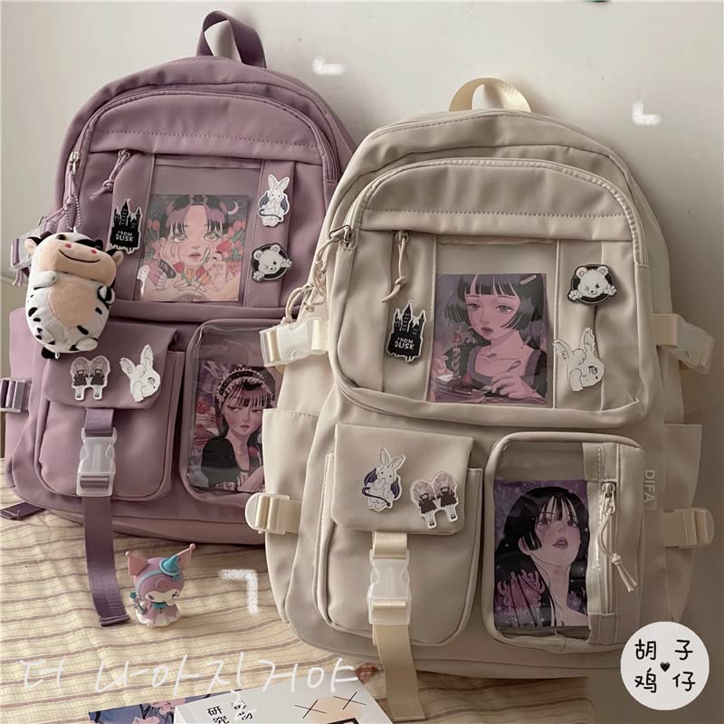Cute Goth Anime Backpack with Plushies - Kawaii Ita Bag Japanese Style Lolita Accessories for Cosplay, School & Travel
