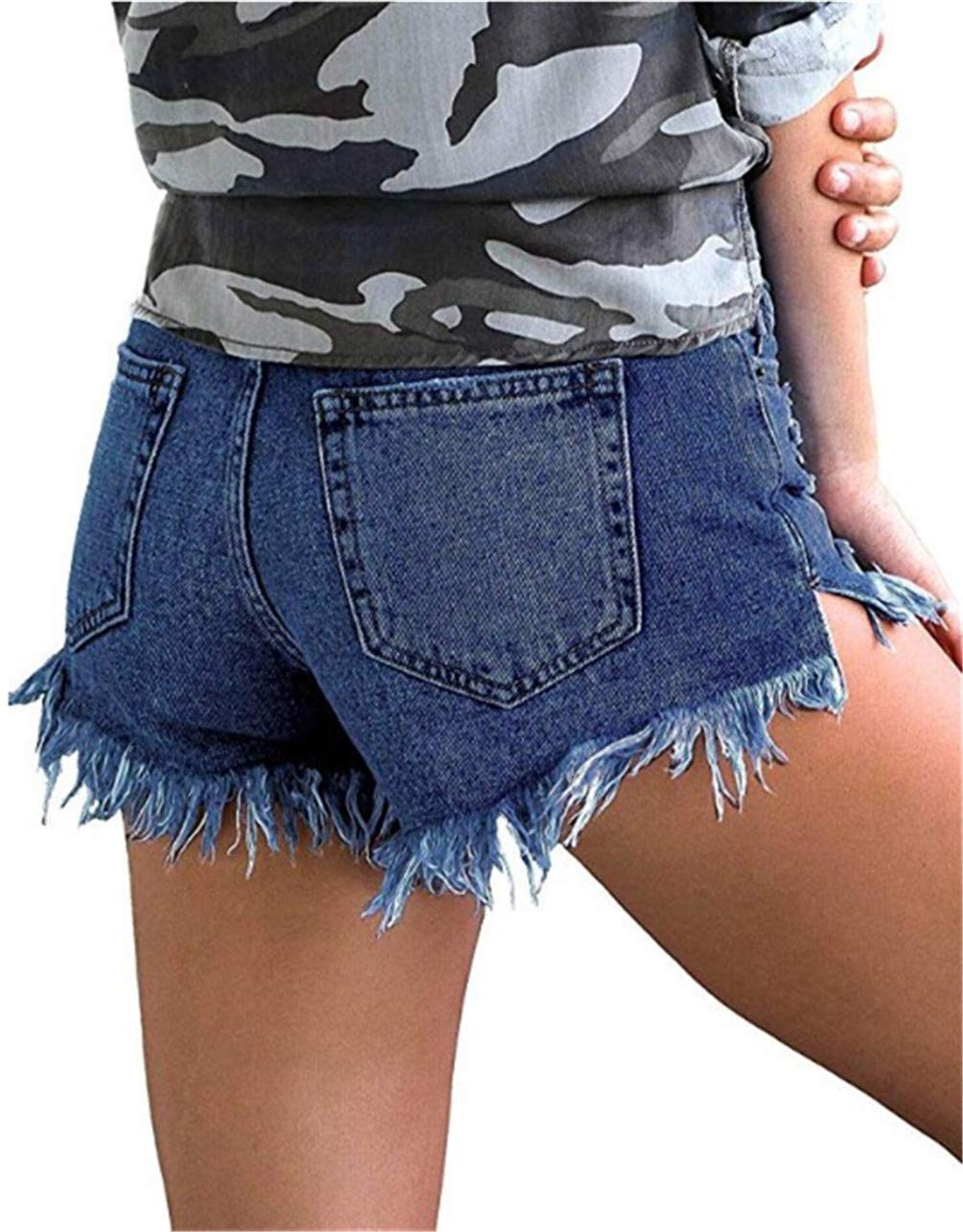 MODARANI Women's Ripped Distressed Denim Shorts - High Waisted Cut Off Jean Shorts for Summer | Perfect for Beach, Music Festivals & Casual Outfits