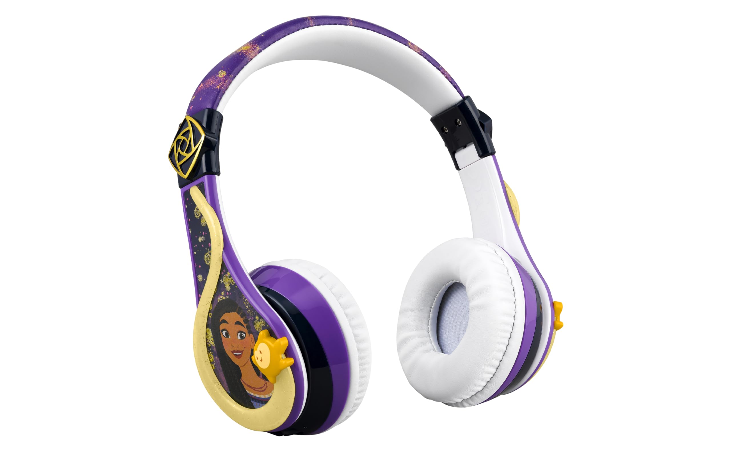 **eKids Disney Wish Bluetooth Headphones for Kids – Wireless Headphones with Built-in Mic & AUX Cord, Volume-Limited Foldable Design – Perfect for School, Home, Travel & Online Learning**