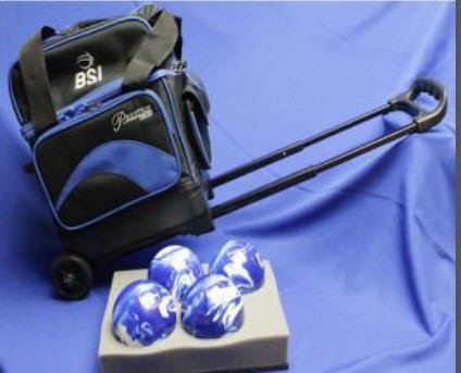 BSI Roller Bowling Ball Bag for Candlepin & Duckpin Balls - Durable Black & Royal Bowling Accessory for League Play & Practice Sessions
