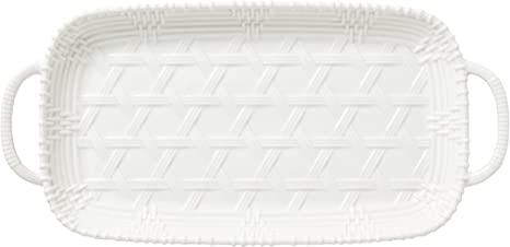 Wicker Creek White Handled Tray - Stylish and Durable Serving Tray for Home Decor, Dining, or Gift Giving