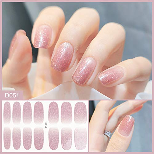 112 Pieces Self-Adhesive Nail Polish Stickers - Full Wrap Nail Strips with 8 Gradient Purple Designs, Shiny Gel Nail Art Decals for Women & Girls | Includes Nail File | Perfect for Manicures, Parties, Weddings & DIY Nail Art