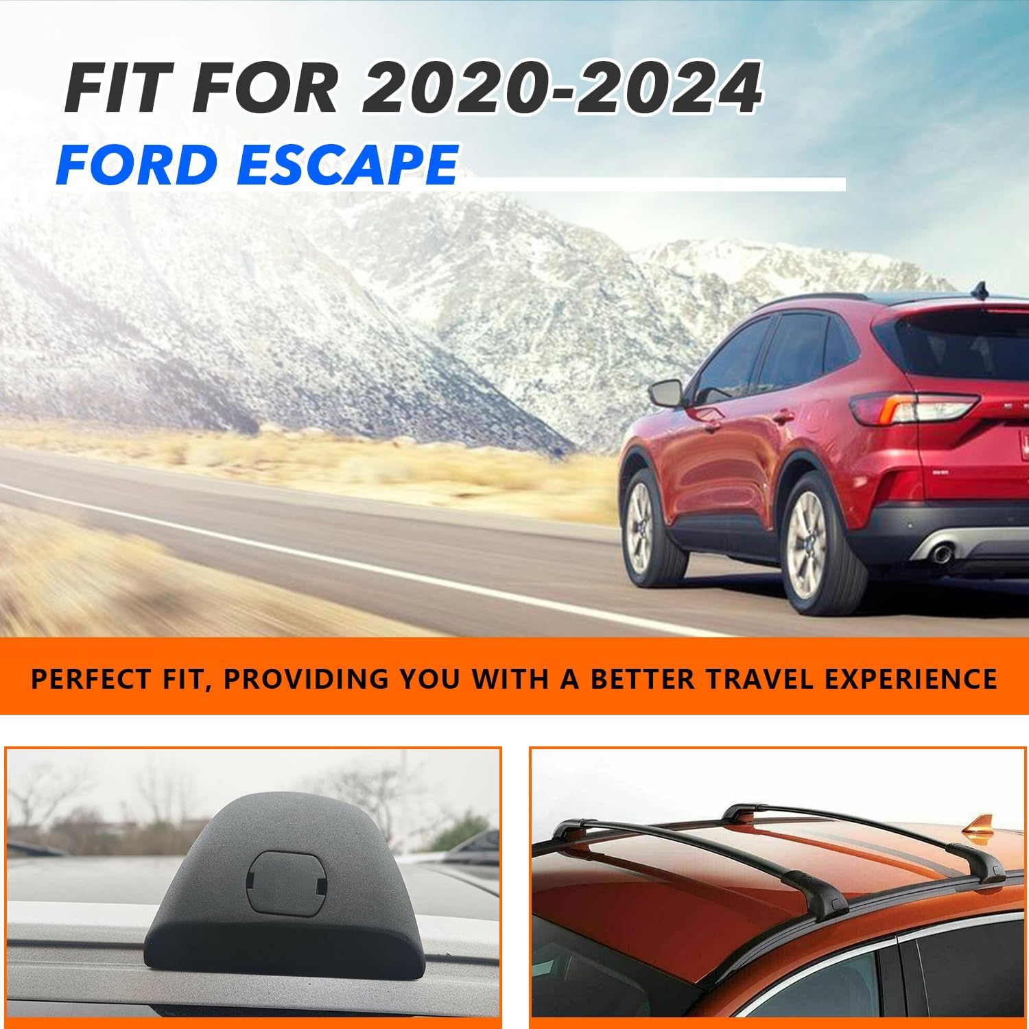 2020-2025 Ford Escape Roof Rack Cross Bars - Heavy Duty Aluminum Cargo Carrier for SUV Luggage, Bikes & Sports Gear | Perfect for Road Trips & Outdoor Adventures