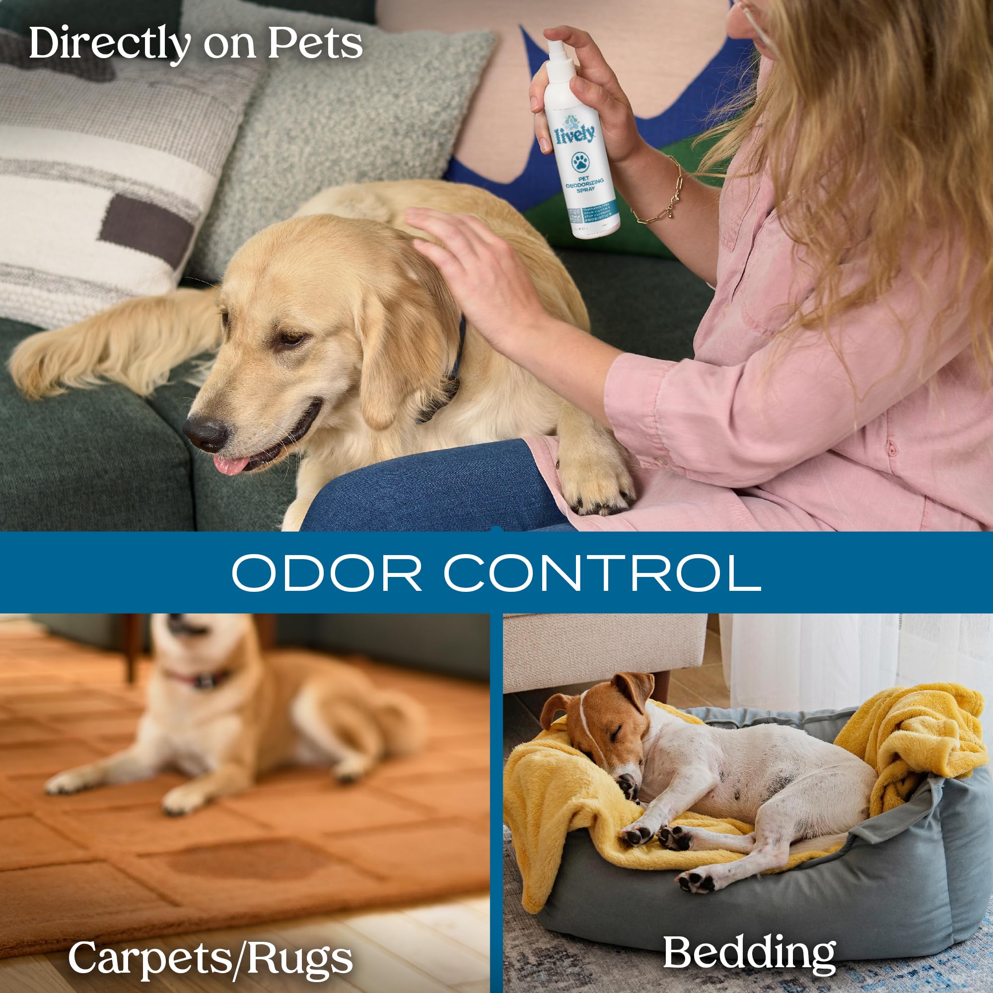 Natural Pet Odor Eliminator Spray - Safe & Effective for Dogs & Cats - Freshen Home, Car & Pet Bedding