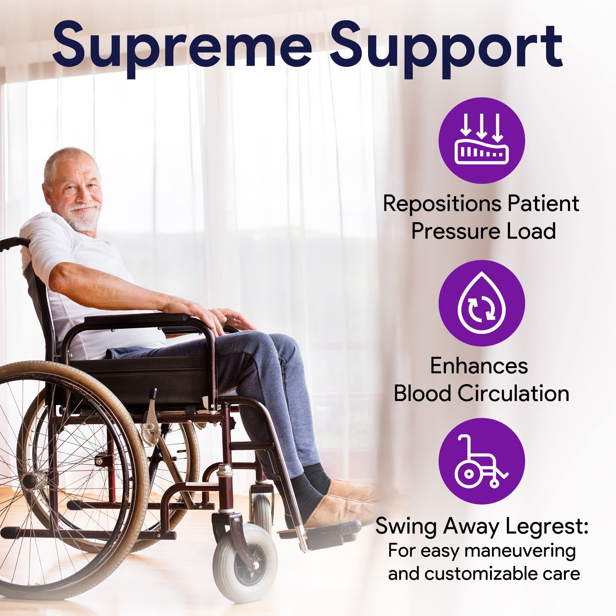 Adjustable Wheelchair Leg Rest - Swing Away Foot Support for Enhanced Comfort & Pressure Relief - Ergonomic Design for Healthy Posture & Positioning - Ideal for Home, Hospital & Mobility Assistance