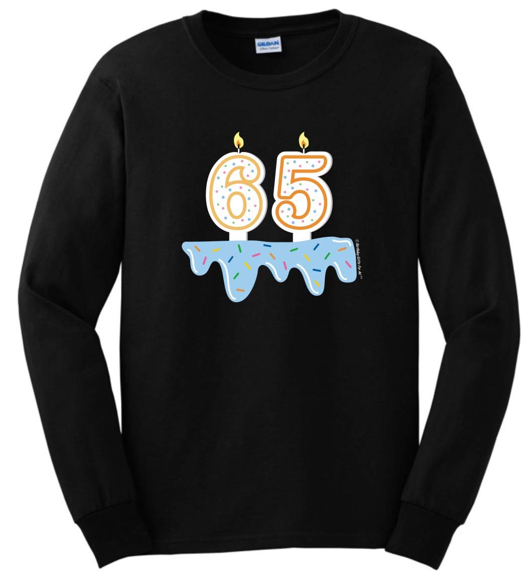 65th Birthday Cake Candles Long Sleeve T-Shirt - Perfect for Milestone Celebrations, Family Gatherings & Gift Giving