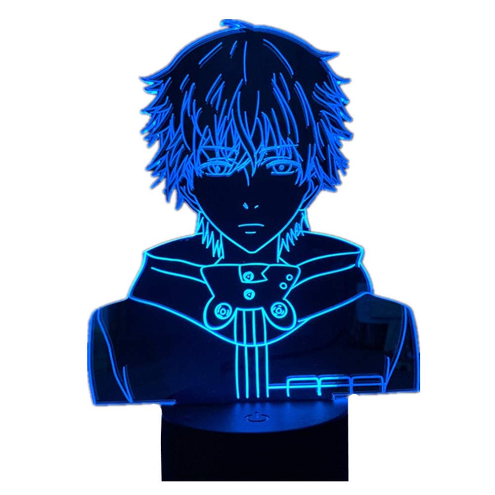 Tokyo Ghoul Ken Kaneki 3D Night Light - Anime LED Bedside Lamp with 16 Color Changing Modes, USB Powered & Remote Control - Perfect for Kids Room Decor, Birthday Gifts & Anime Fans Collection
