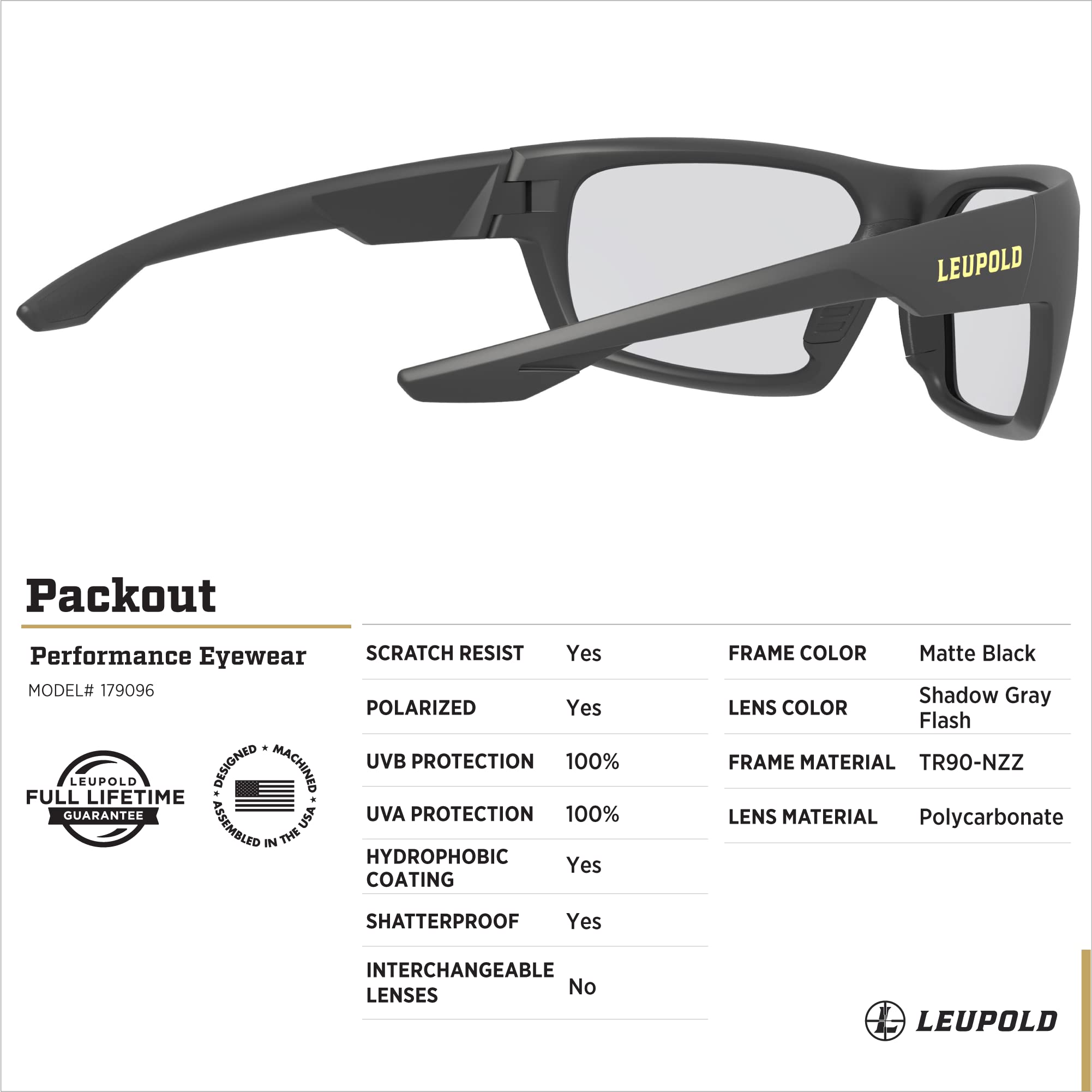 Leupold Packout Polarized Sunglasses for Outdoor Sports - Hunting, Fishing, Hiking & Driving - UV Protection Performance Eyewear