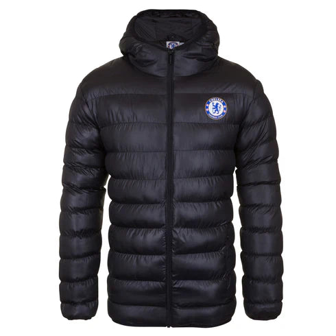 Chelsea FC Men's Quilted Jacket - Official CLR Brand Football Outerwear for Matchdays & Casual Wear