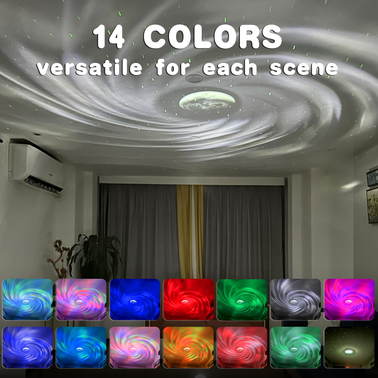 Galaxy Star Projector with Aurora & Milky Way Effects - Bluetooth Speaker, Timer, Remote Control Night Light for Kids & Adults | Perfect for Bedroom, Nursery, Meditation & Relaxation