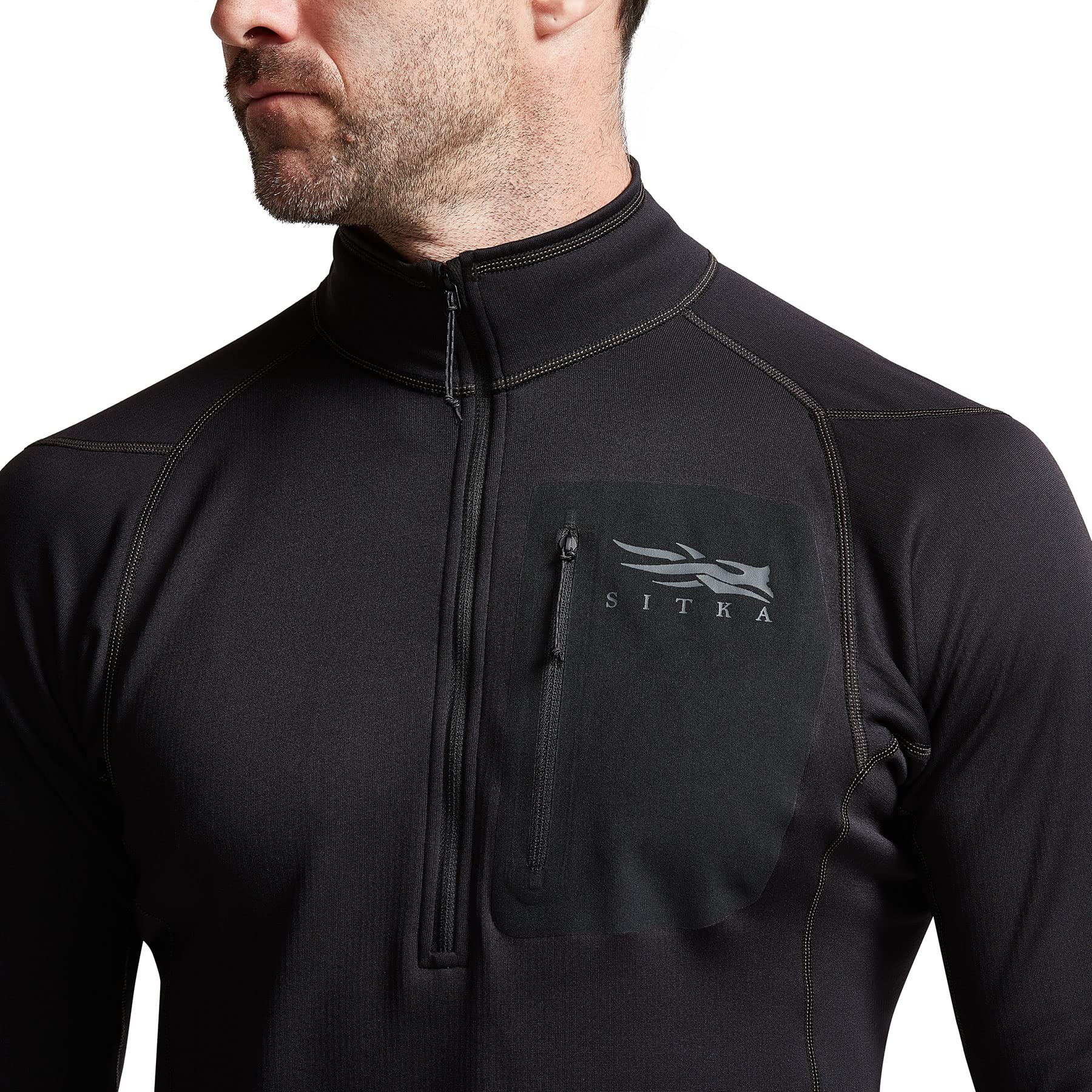 SITKA Gear Men's Core Midweight Zip-T Long Sleeve Hunting Shirt - Moisture Wicking & Odor Resistant for Outdoor Adventures, Hunting, and Hiking