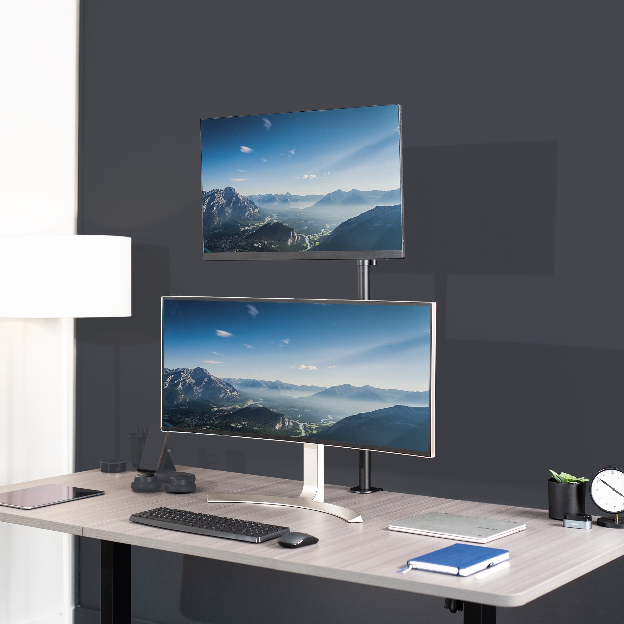 Extra Tall Single Monitor Desk Mount - Holds Up to 38 Inch Screens for Home Office & Gaming Setup