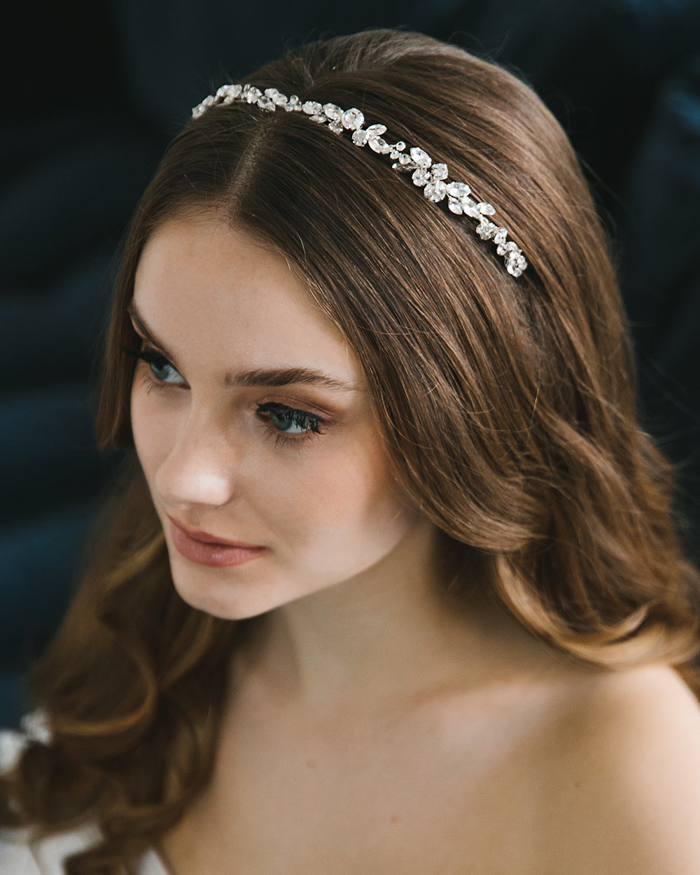 Simone Crystal Headband for Women - Sparkling Rhinestone Hair Accessories for Weddings, Parties & Special Occasions