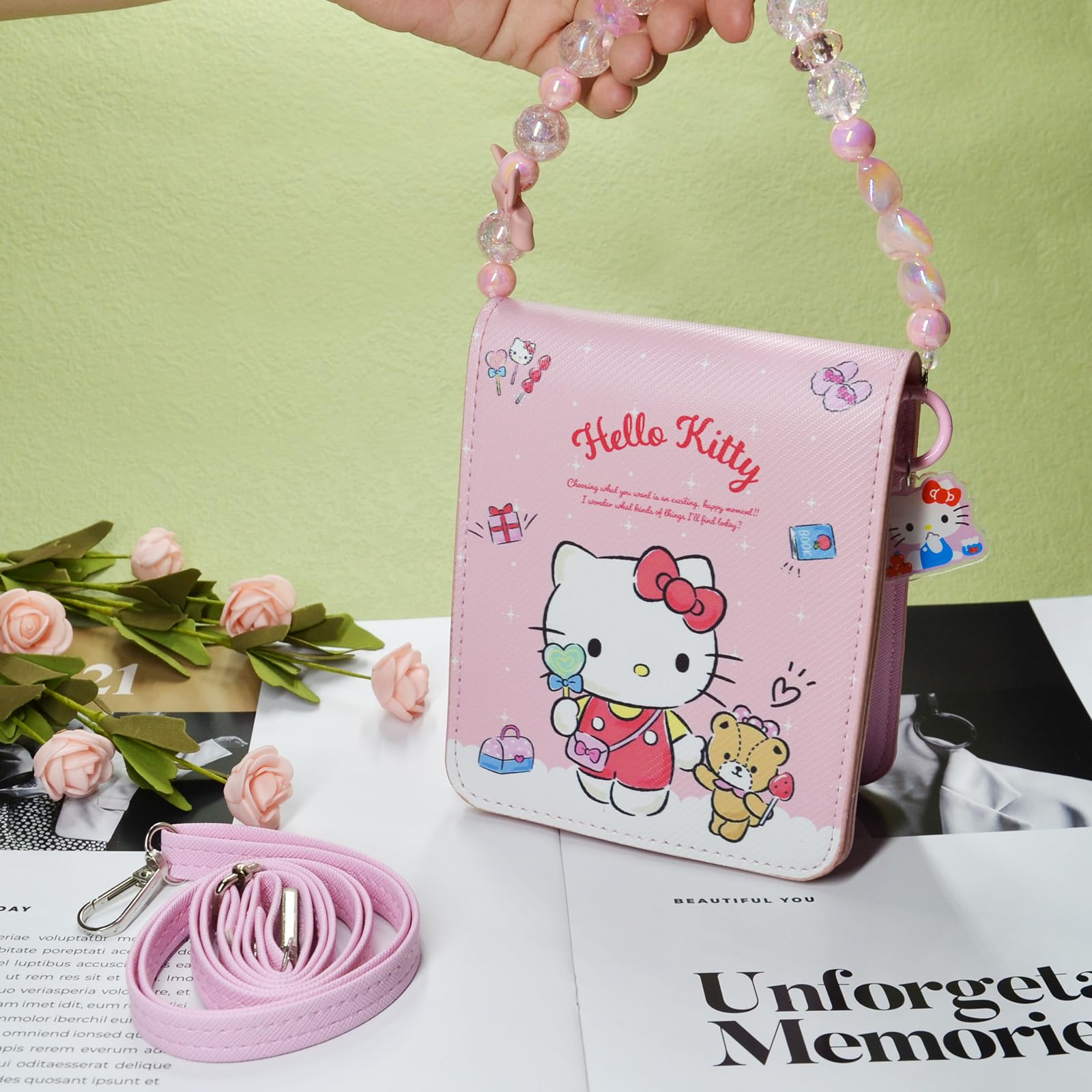 Adorable Kitty Crossbody Bag for Women & Girls - Adjustable Shoulder Strap, Hand Chain & Buckle Closure - Kawaii Cat Wallet Purse with Coin Pouch | Perfect for School, Shopping & Daily Use