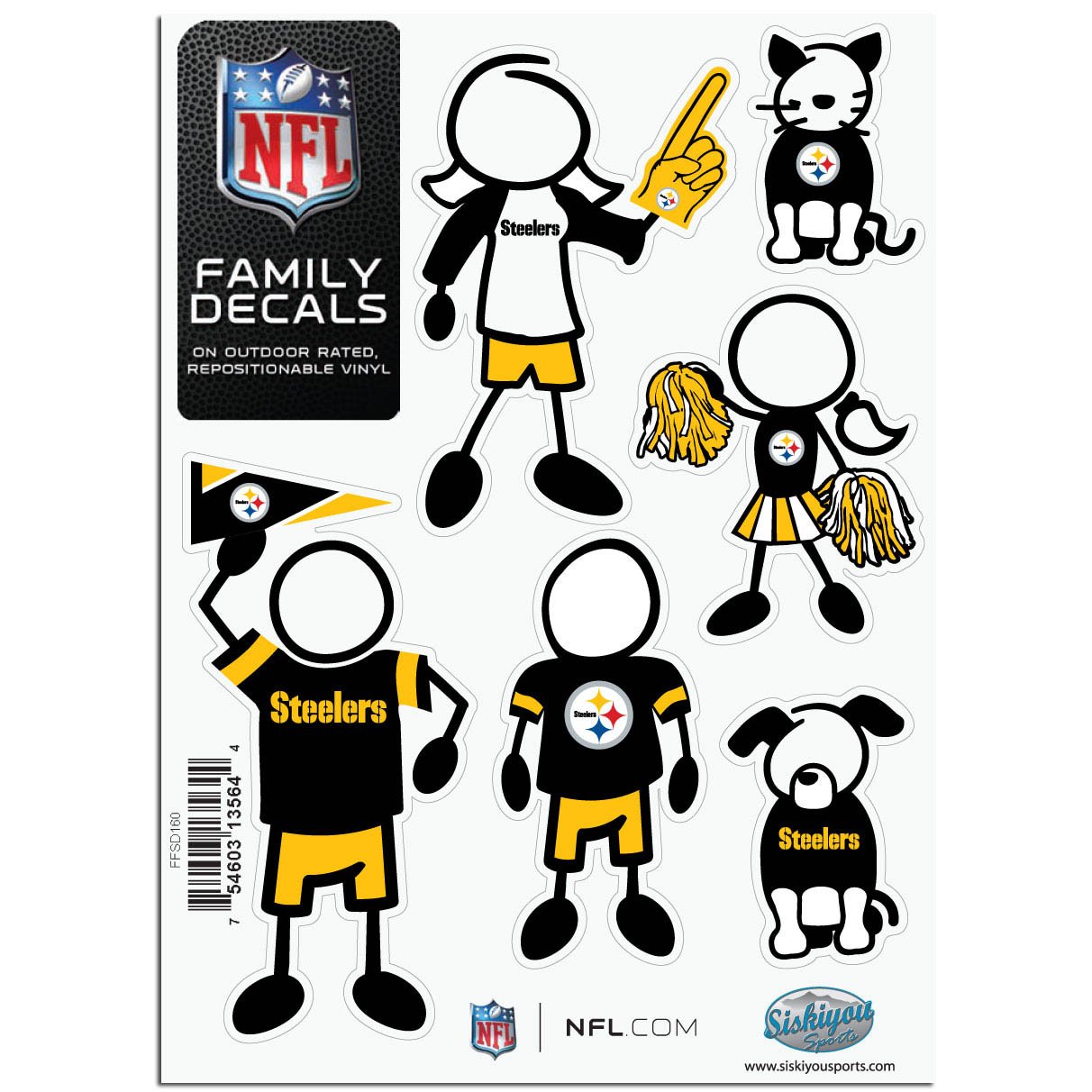 NFL Team Decal Set for Cars, Windows & Home - Family Fan Pack - Small Size for DIY Decor & Gifts - Perfect for Game Day, Tailgating & Sports Enthusiasts