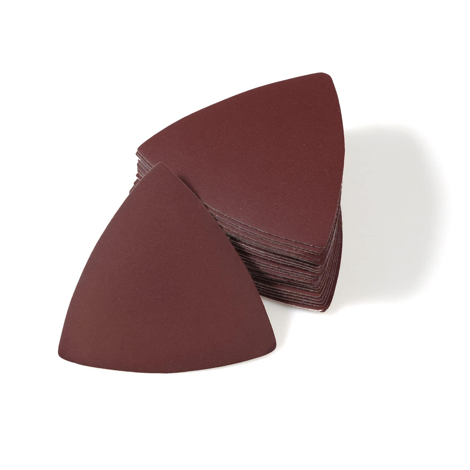 30 Pcs 3-1/8 Inch (80mm) 800 Grit Triangular Hook & Loop Sanding Pads for Oscillating Multi-Tool - No Hole Triangle Sandpaper for Wood, Metal Polishing & Detail Sanding - Perfect for DIY Projects, Furniture Refinishing & Automotive Repair