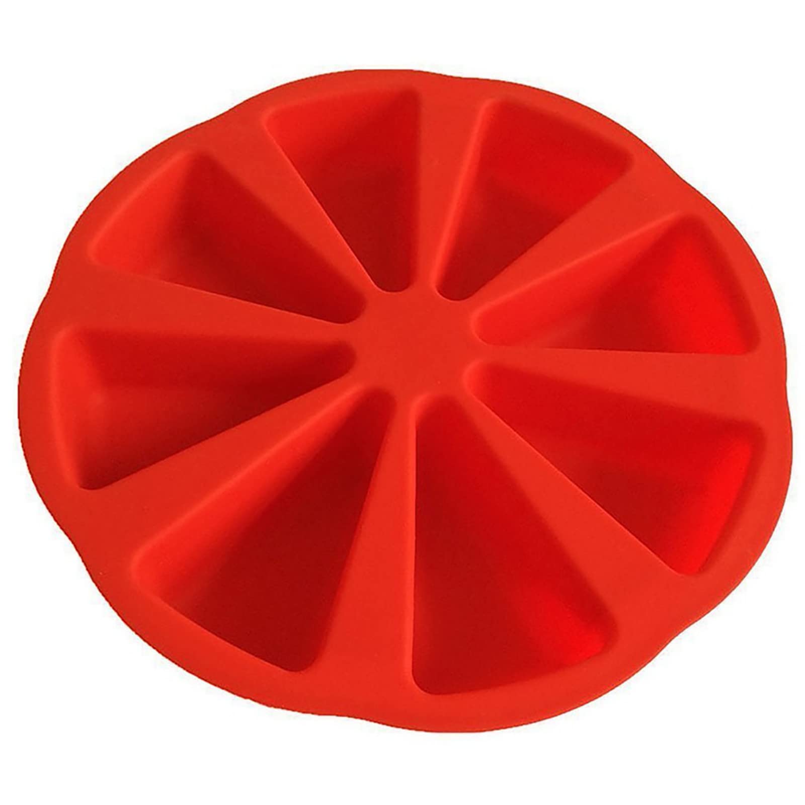 1PC Red Silicone Cake Mold with 8 Triangle Cavities - Oven & Instant Pot Safe Baking Pan for Scones, Muffins & DIY Desserts - Perfect for Home Baking, Parties & Gifts