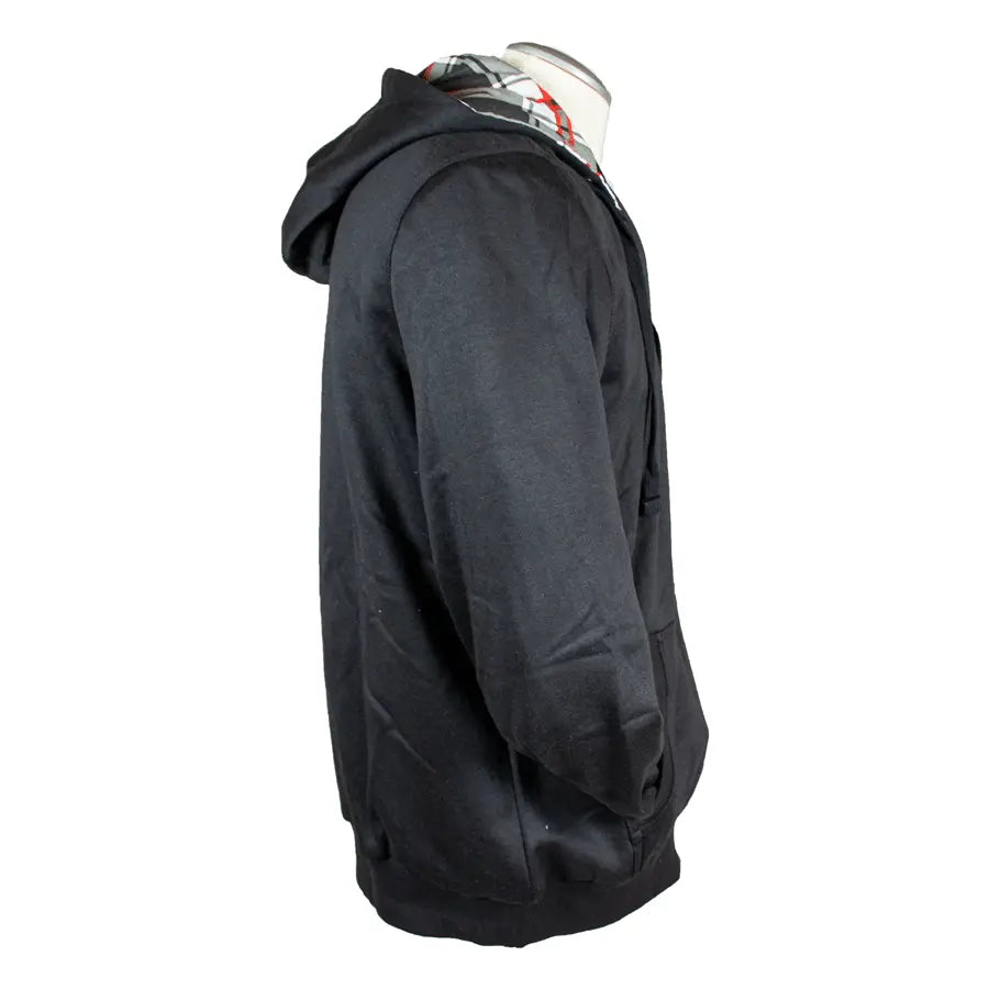 Open Road Men's Zip Up Hoodie with Checkered Hood - Stylish Casual Fleece Jacket for Outdoor Activities, Travel & Everyday Wear