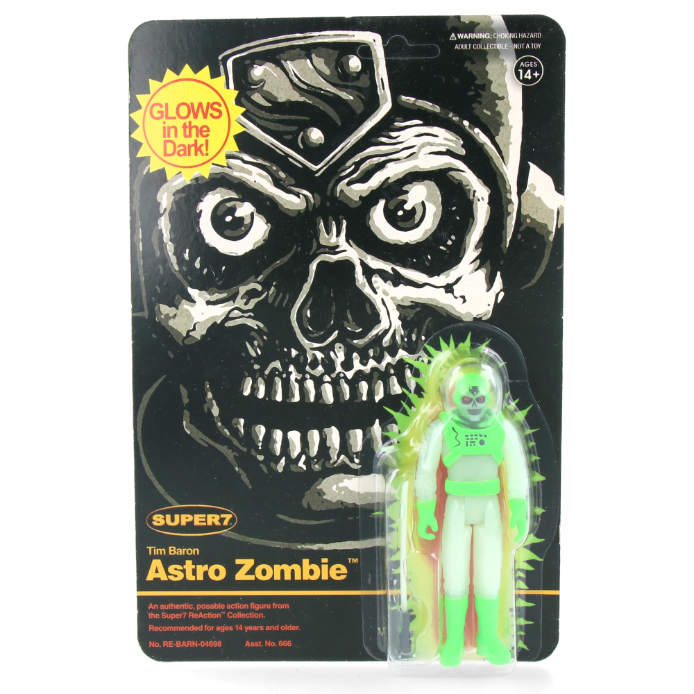 Astro Zombie Glow-in-the-Dark ReAction Figure - Wave 4 Collectible Toy for Horror Fans | Perfect for Display, Halloween Decor & Pop Culture Collections