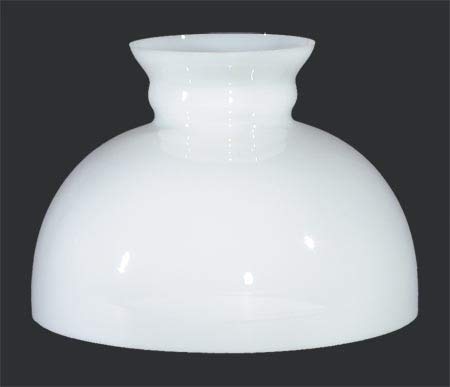 B&P Lamp® 12 Inch Opal Glass Student Lamp Shade with Plain Top - Perfect for Study Rooms, Libraries, and Vintage Style Lighting