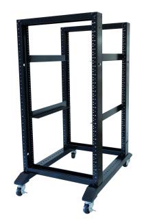 15U 4-Post Open Frame Server Rack - 19-Inch Network & Audio Equipment Rack for Data Centers, Home Studios & Office Use