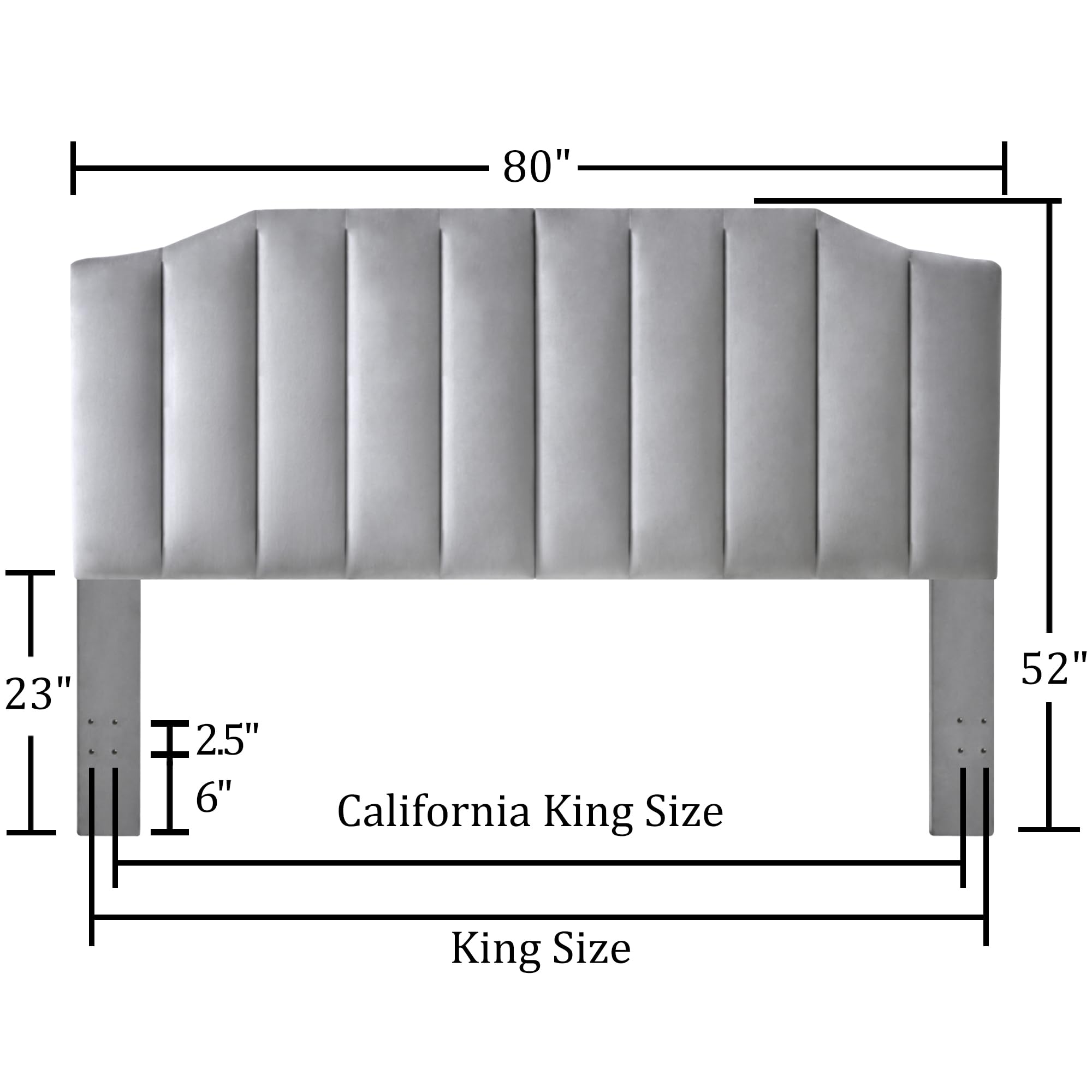 Luxury Frosted Velvet Upholstered Headboard - King/California King Size Wall Mount or Bed Frame Attachment with High-Density Foam Padding - Easy Assembly Black Bedroom Decor for Modern Master Suites & Guest Rooms