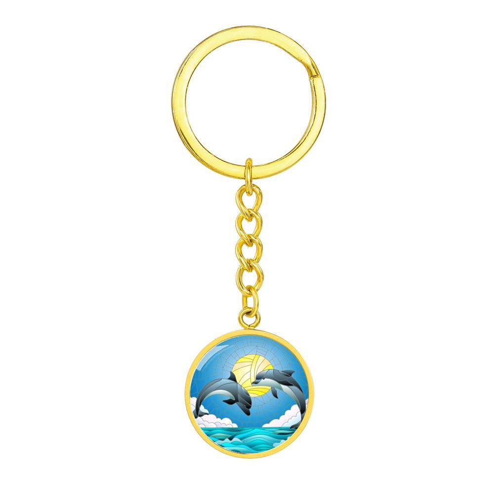 Dolphin Shaped Beach Keychain - Cute Dancing Dolphin Keyring for Summer Vacation, Beach Trips & Gifts | Perfect for Travel Accessories, Backpacks & Souvenirs