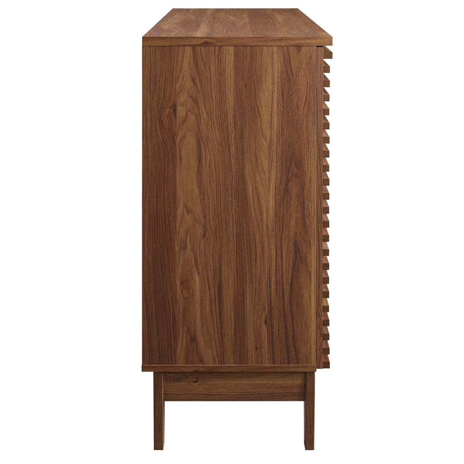 Modway Render Mid-Century Modern Wine Bar Cabinet - Walnut Finish, 17