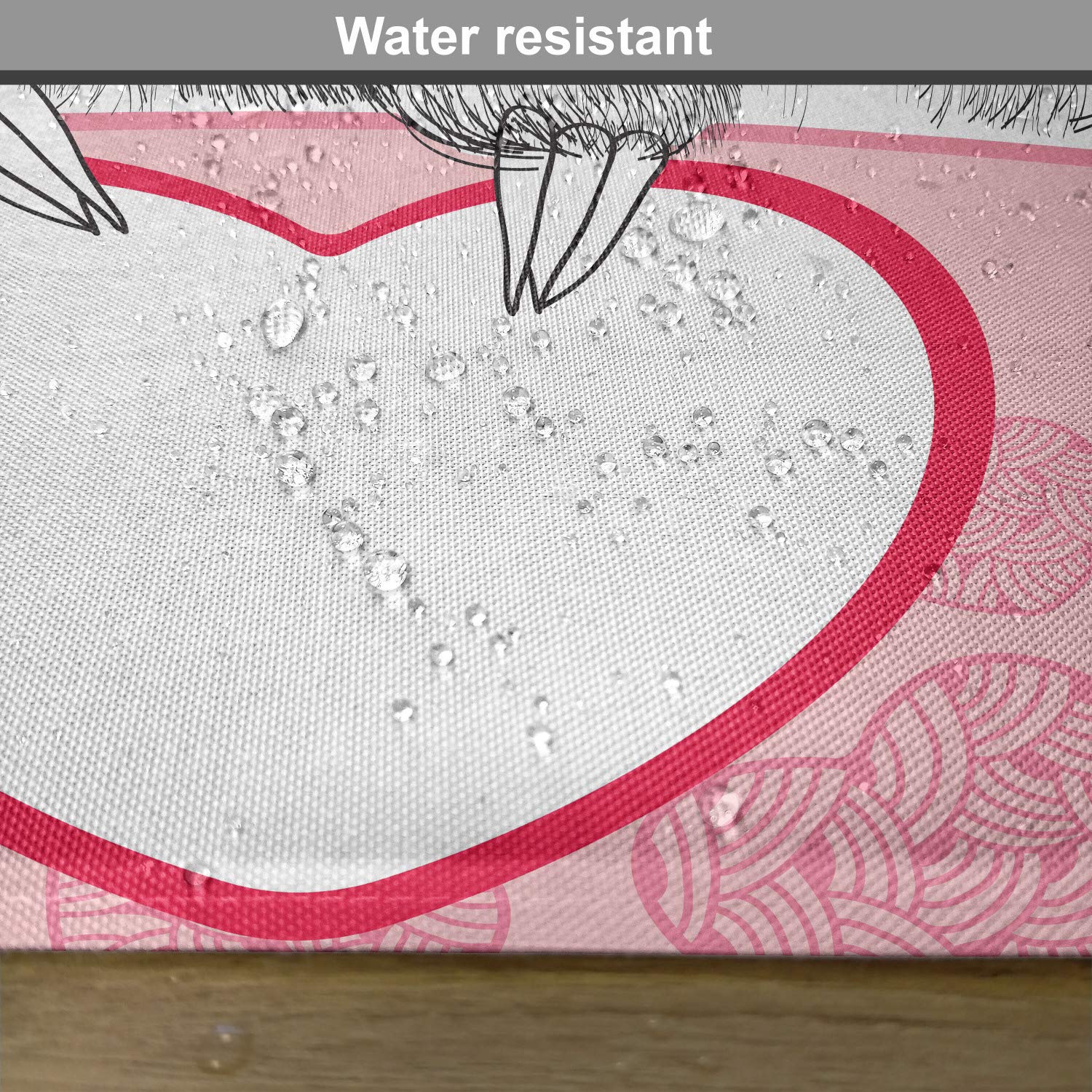 Ambesonne Sloth Place Mats Set of 4 - Romantic Sloth Couple in Love with Hearts, Valentine's Day Decor - Washable Fabric Table Mats for Dining Room & Kitchen - Pink, Pale Blue, Black - Perfect for Valentine's Dinner, Anniversary Celebrations & Cozy Home Decor