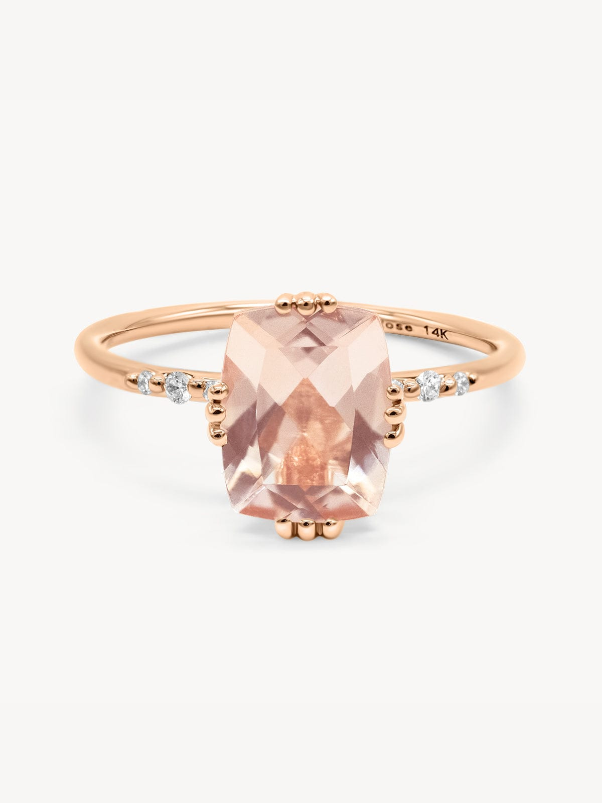Stunning Morganite Ring with Starry Cushion Cut - Perfect for Engagement, Anniversary & Romantic Gifts