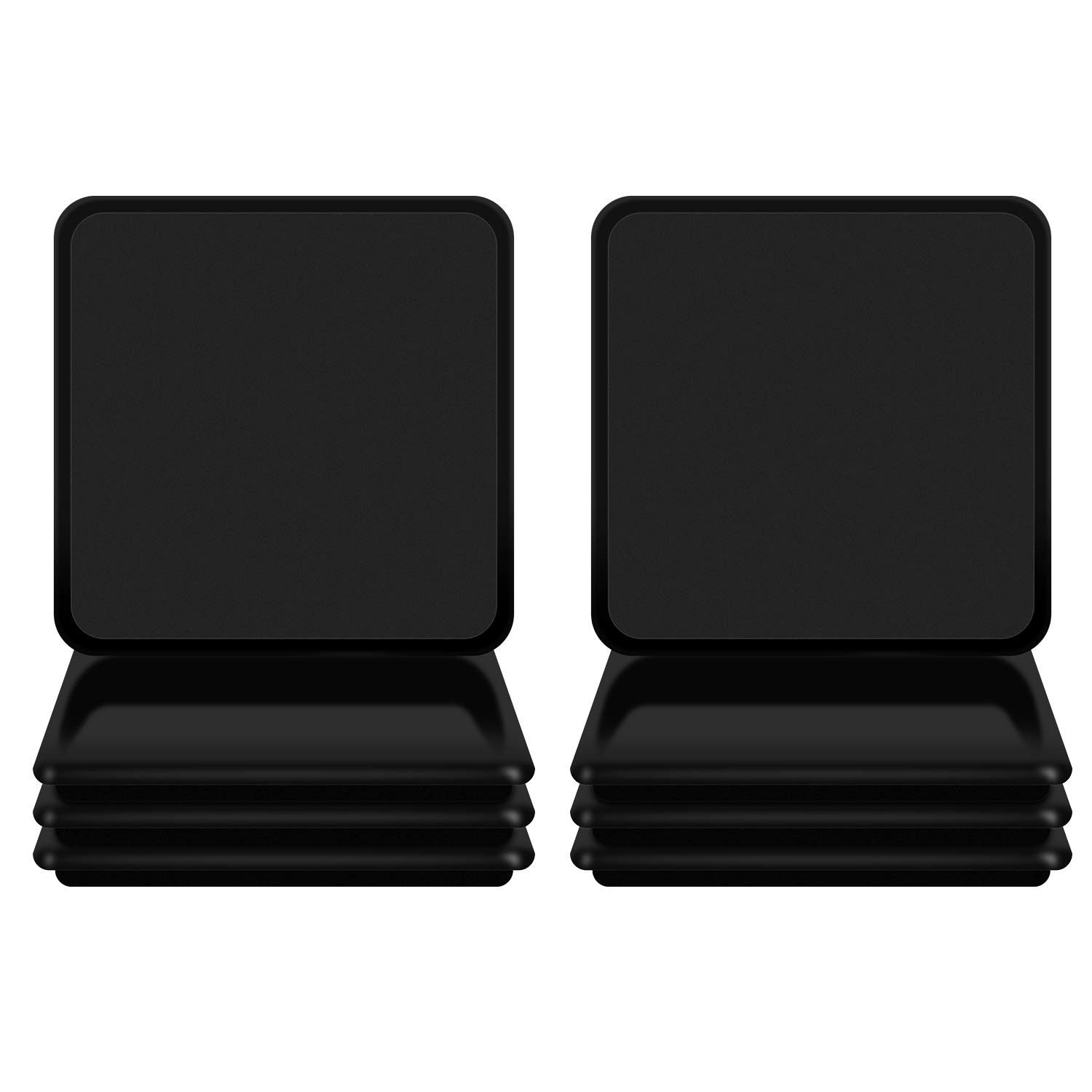 8 Pack Heavy Duty Furniture Sliders for Carpet - 5 Inch Square Moving Pads for Sofa, Bed, Couch & Fridge - Reusable Furniture Movers Glides Easily on Hardwood & Carpet - Perfect for Home Moving & Rearranging (Black)