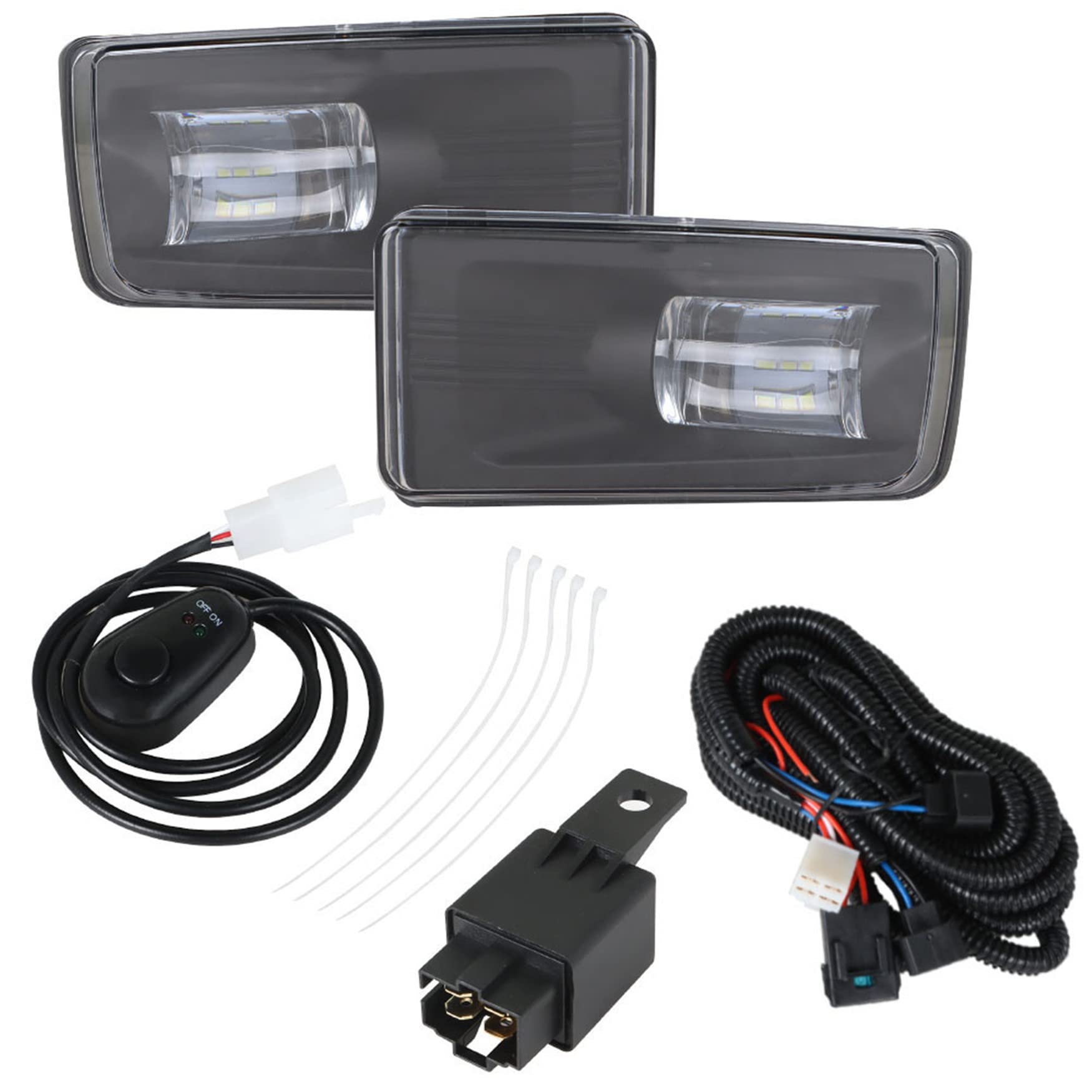 WFLNHB LED Fog Lights Kit with Bulbs & Wiring Harness - Compatible with Chevy Silverado 2008-2013, Avalanche 2007-2011, Suburban 2007-2014, Tahoe 2007-2014 - Durable Replacement for Off-Road, Night Driving & Foggy Conditions