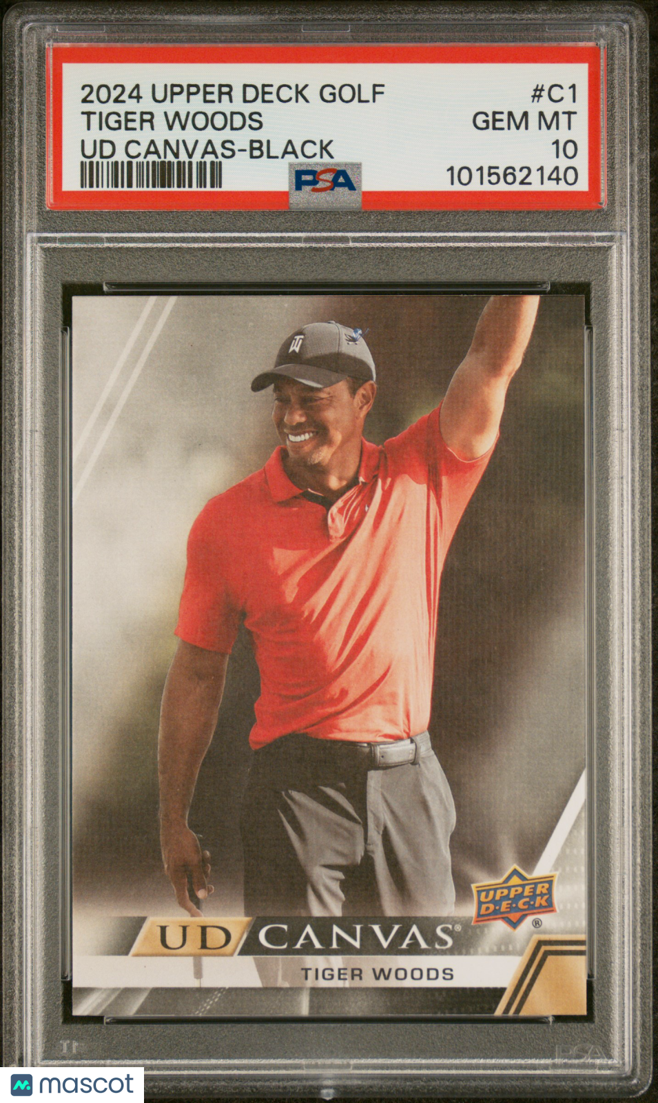 2024 Upper Deck Golf UD Canvas Tiger Woods Black #C1 PSA 10 Gem Mint - Rare Collectible Trading Card for Sports Memorabilia & Investment - Perfect for Display, Gifts, and Card Collections