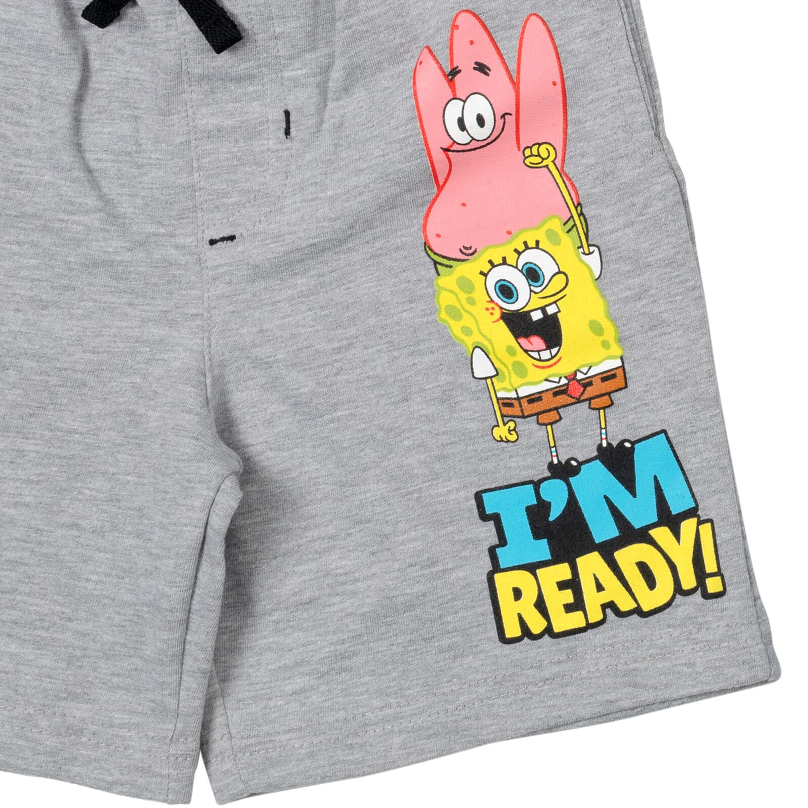 SpongeBob SquarePants Cartoon French Terry Cotton 2-Pack Casual Shorts for Men - Comfortable Lounge & Sleepwear for Home, Beach, and Vacation