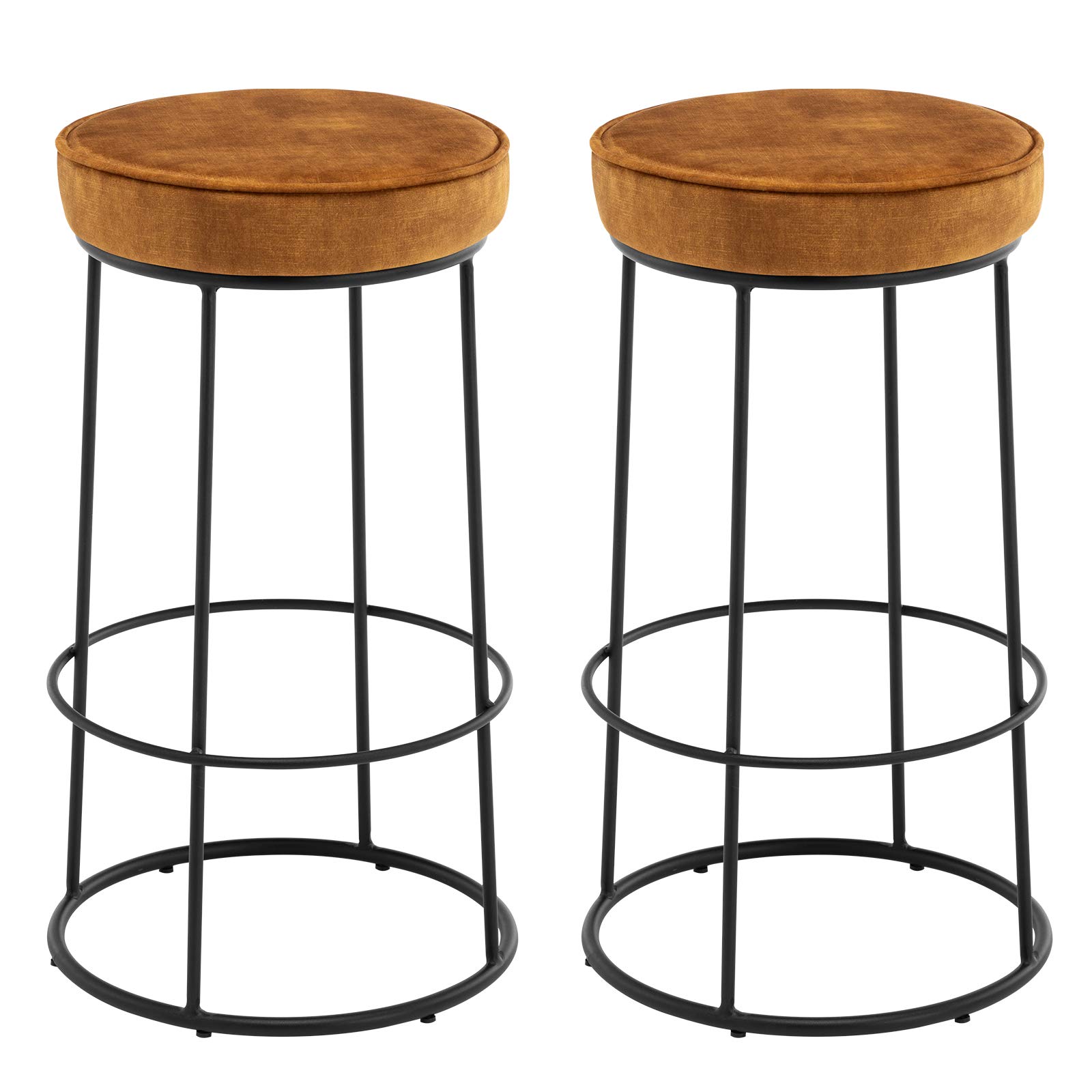 DUHOME 28 Inch Modern Bar Stools Set of 2 - Counter Height Kitchen Stools, Breakfast Dining Chairs in Yellow | Perfect for Kitchen Islands, Breakfast Bars & Small Spaces