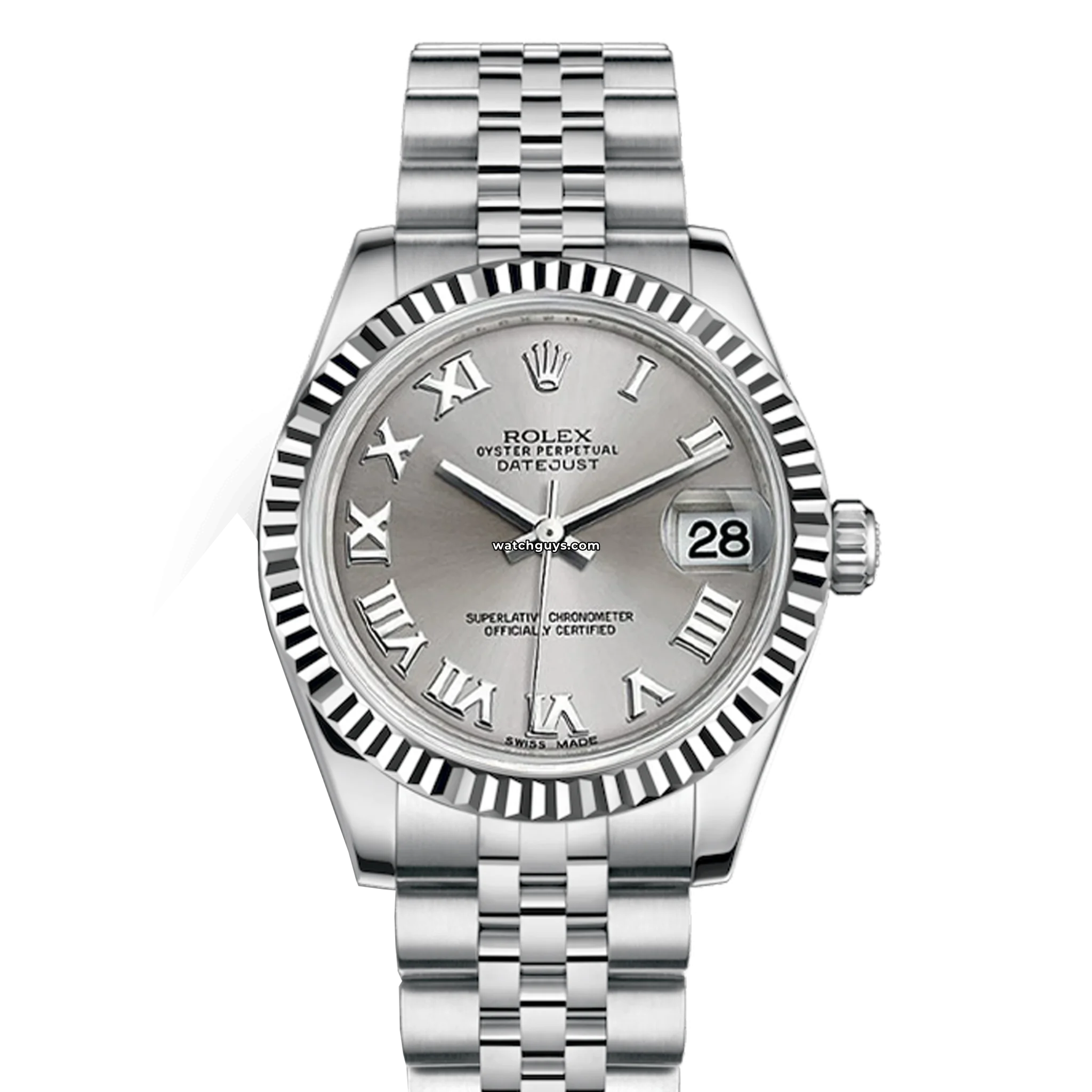 Rolex Datejust 178274 36mm Stainless Steel Watch with Silver Dial & Roman Numerals - Perfect for Business Meetings and Formal Events
