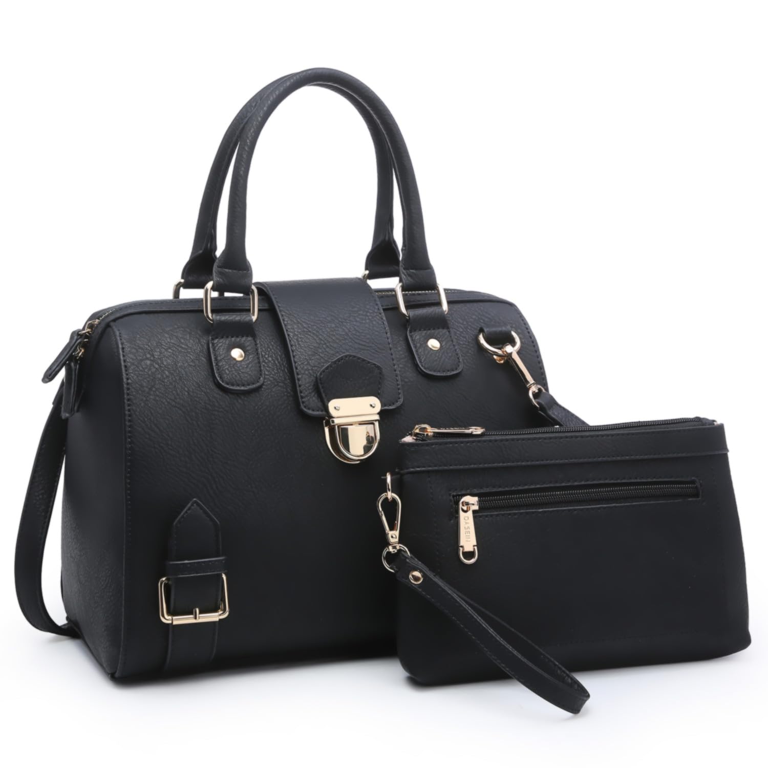 Dasein Vegan Leather Women's Barrel Handbag - Stylish Top Handle Shoulder Bag for Work, Office & Everyday Use | Fashionable Satchel Purse for Women