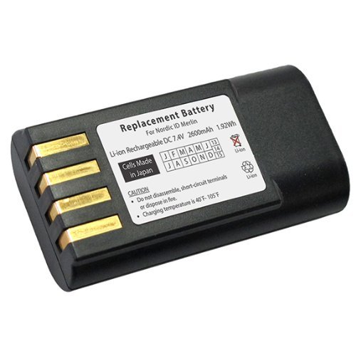 Original 2600mAh Replacement Battery for Nordic ID Merlin Scanner - Long-Lasting Power Supply for Warehouse Inventory, Retail Barcode Scanning & Logistics Management