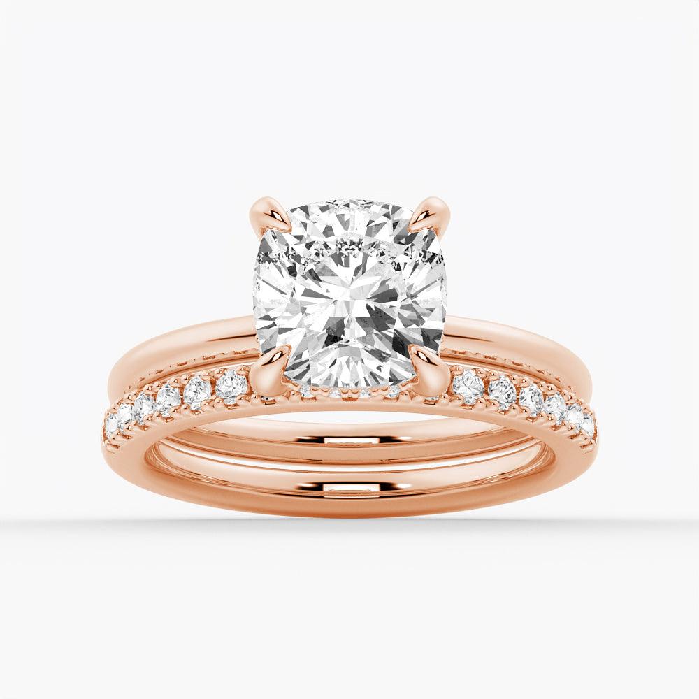 Exquisite Cushion Cut Solitaire Moissanite Engagement Ring with Hidden Halo - Sparkling Wedding Jewelry for Brides, Anniversary Gift & Proposal (1.5ct, 14K White Gold) | Perfect for Romantic Moments & Special Occasions