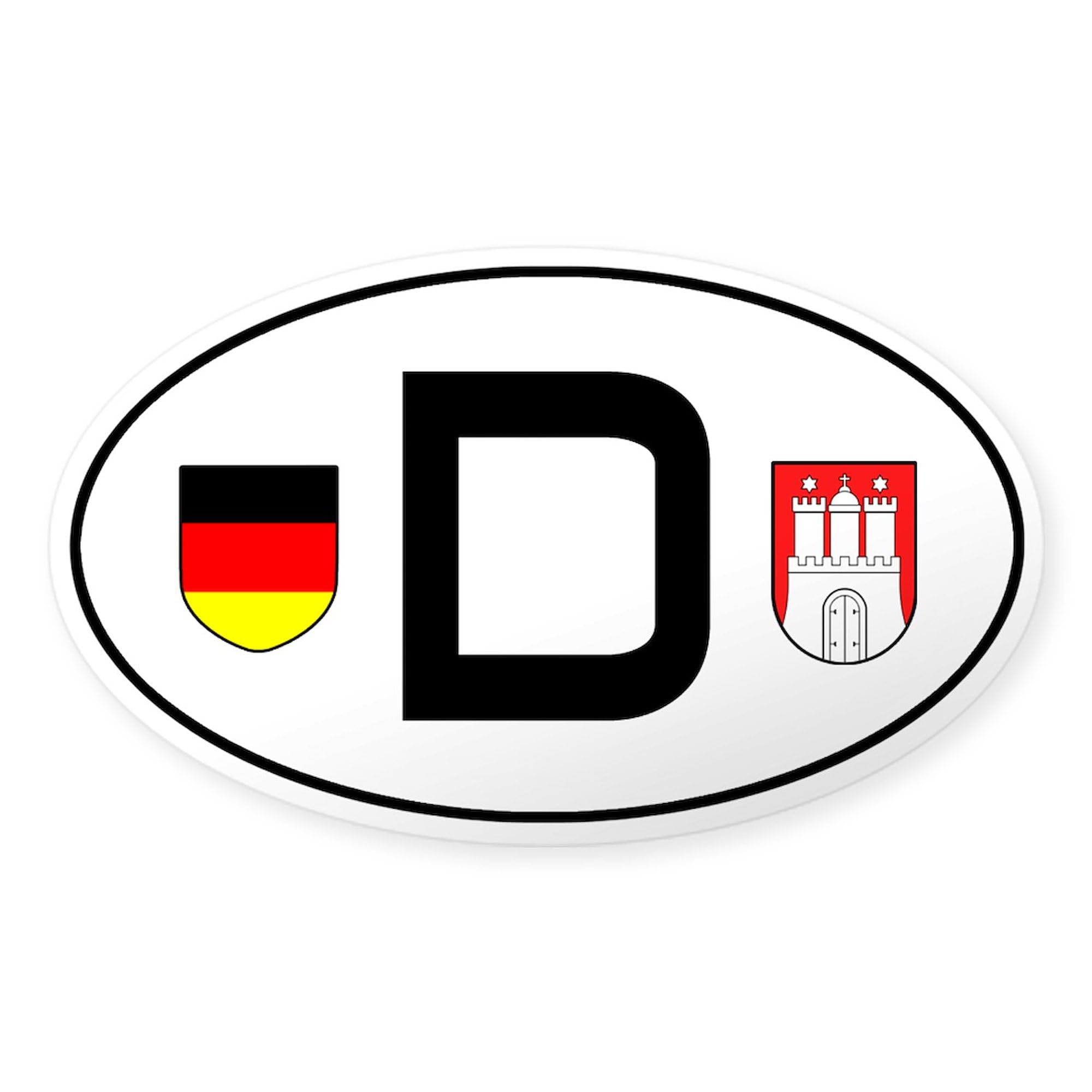 Germany Car Sticker - Hamburg Design Oval Bumper Decal for Cars, Trucks & Motorcycles | Perfect for Travel Enthusiasts & German Heritage Pride