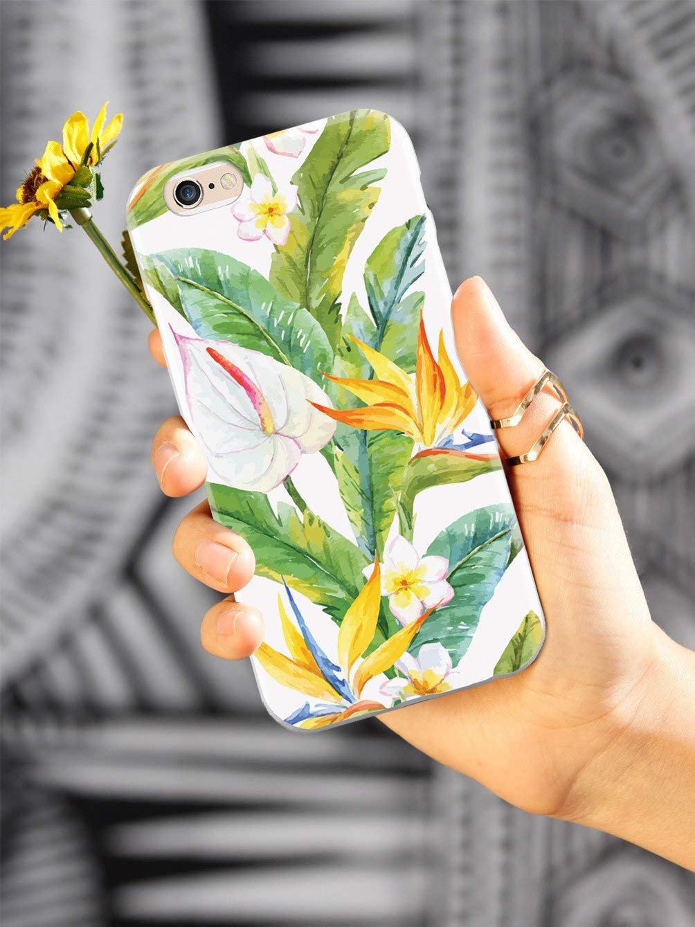 **Inspired Cases for iPhone XR - 3D Textured Protective Phone Cover with Tropical Watercolor Design - Shockproof & Slim Fit - Perfect for Travel, Work & Everyday Use**