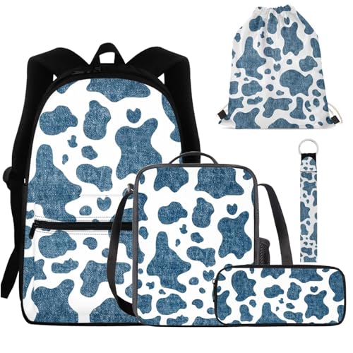 Cow Pattern Denim Blue